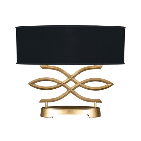 Fine Art Lamps Allegretto Table Lamp, 2-Light, Gold Leaf, Black Fabric Shade, 21"H (785710-SF34 NK0C) 785710-SF34